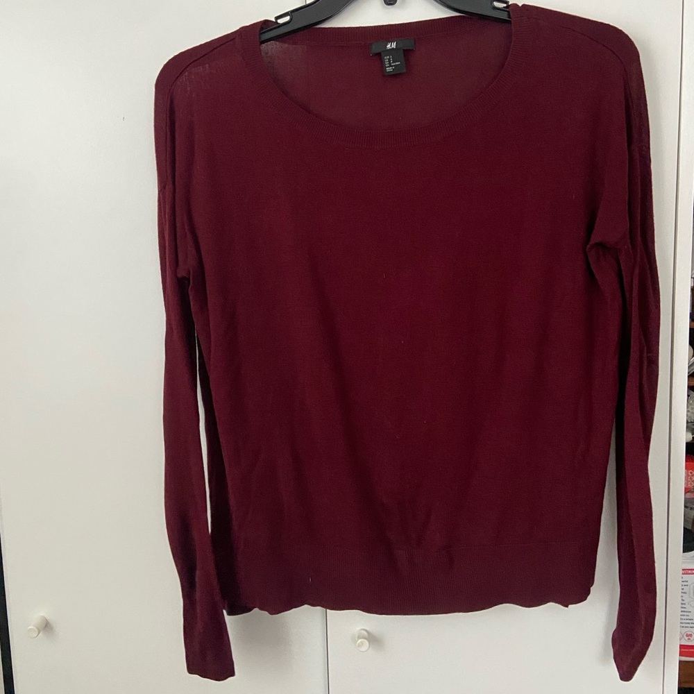 H&M Deep Red Knit Top